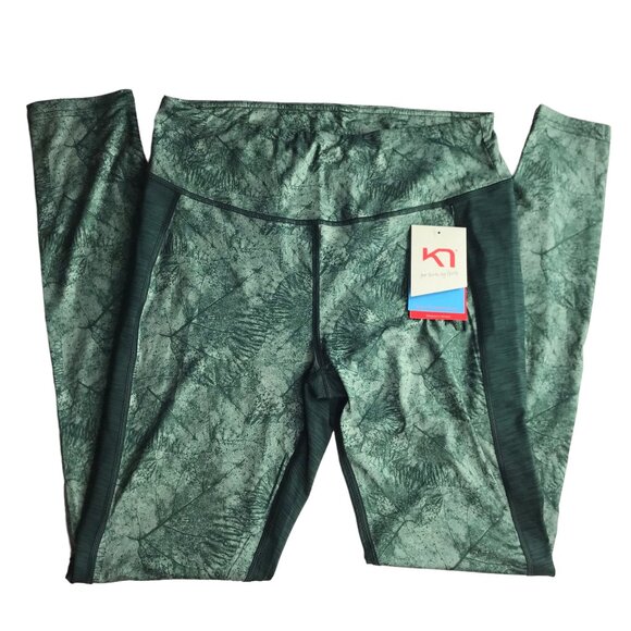 New NWT Karri Traa Green Legging Spandex Yoga Athletic Size Women's Large - Picture 1 of 10